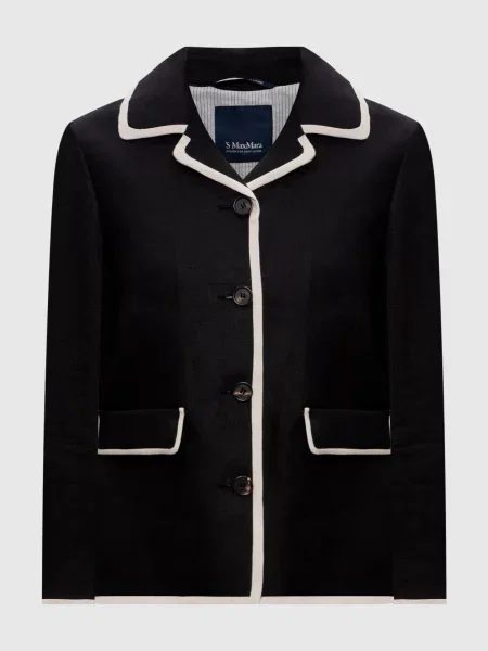 Жакет LESLIE з льону Max Mara чорний