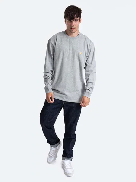 Μπλούζα με μακριά μανίκια Carhartt WIP Chase γκρι