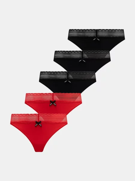 Tanga HUGO FIVE LACE STRING červené