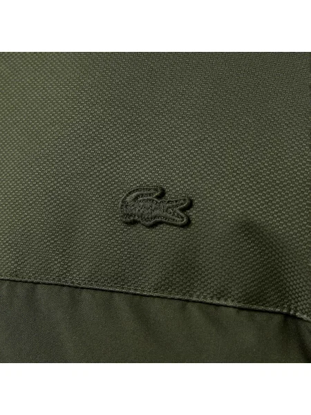Lacoste Płaszcz Puchowy Z Kapturem zielony