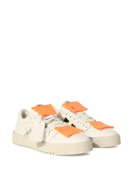 Sneakerși Off-white din piele alb