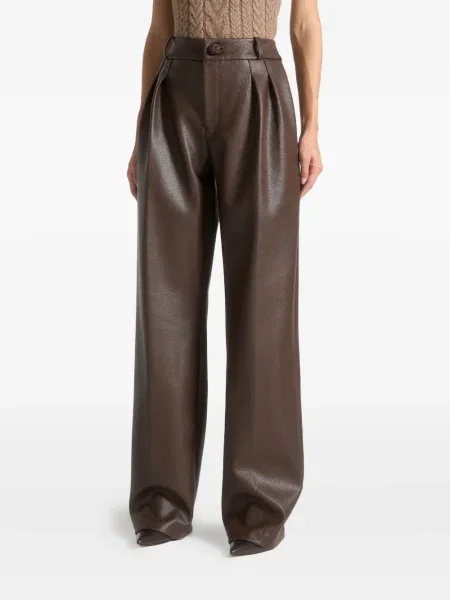 Pantaloni Manière De Voir din piele maro