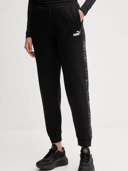 Спортен панталон Puma с десен черно
