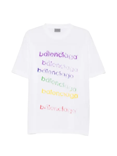 Tricou Balenciaga cu imagine alb