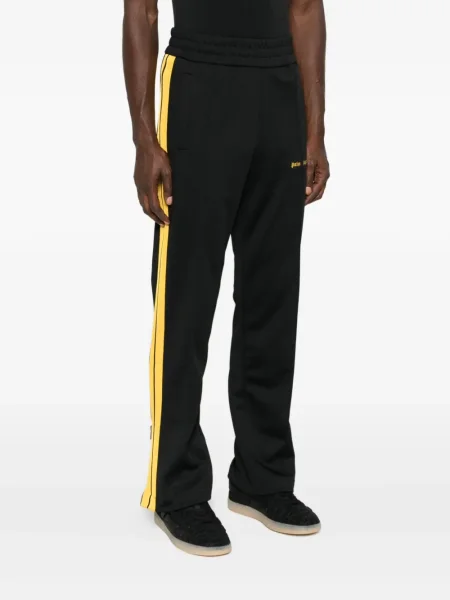 Pantaloni Palm Angels cu broderie cu dungi negru