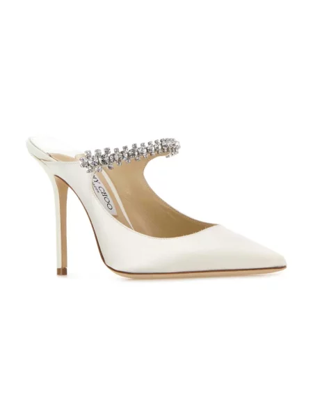 Klapki mules Jimmy Choo skórzane białe