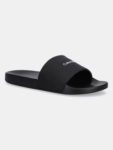 Klapki Calvin Klein Pool Slide Ck Square black czarne