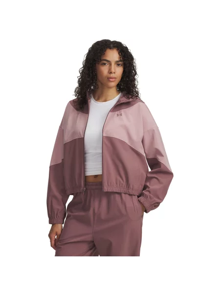 Sweatshirt Under Armour Rival Woven Jacket Hoodie Brown S maro