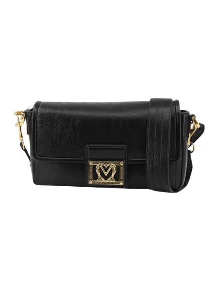 Torebka Love Moschino skórzana z logo czarna