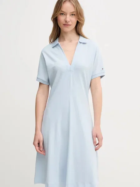 Tommy Hilfiger sukienka mini rozkloszowana niebieski