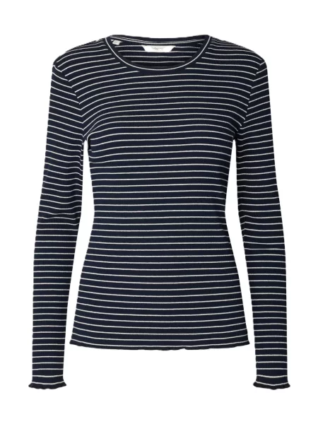 SELECTED Tricou SLFAnna bleumarin alb
