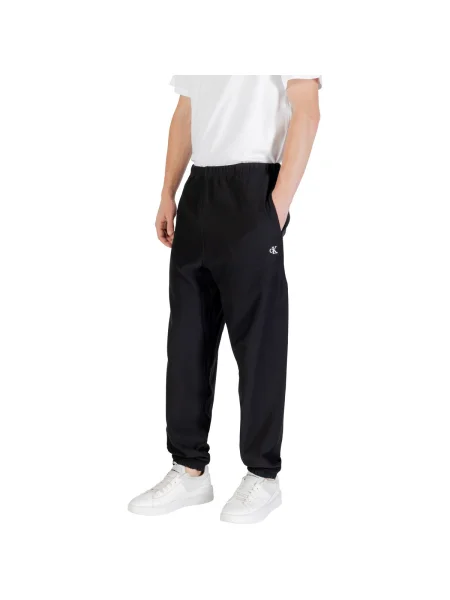 Pantaloni Calvin Klein Jeans din material terry negru