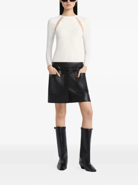 Tricou Courreges lung alb
