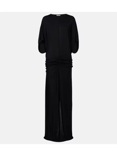 Rochie The Row cu volane din jerseu negru