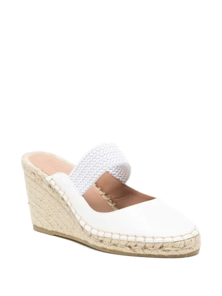 Papuci tip mules Malone Souliers cu pană alb