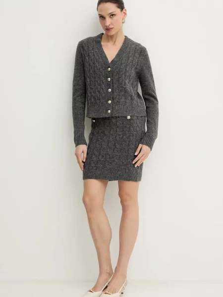 Сукня з домішкою вовни Morgan mini облягаюча RMGREY сірий