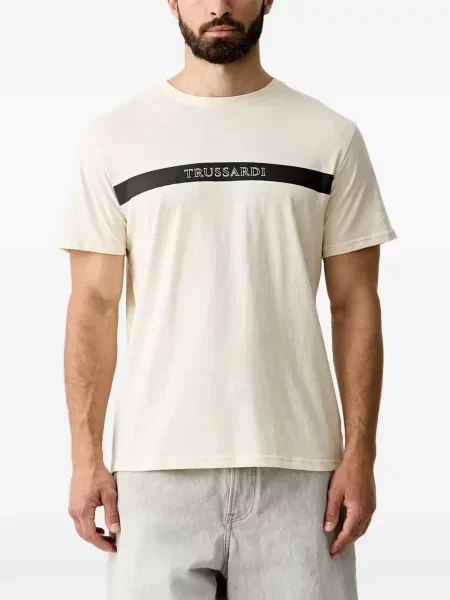 Tricou Trussardi cu imagine cu decolteu rotund alb