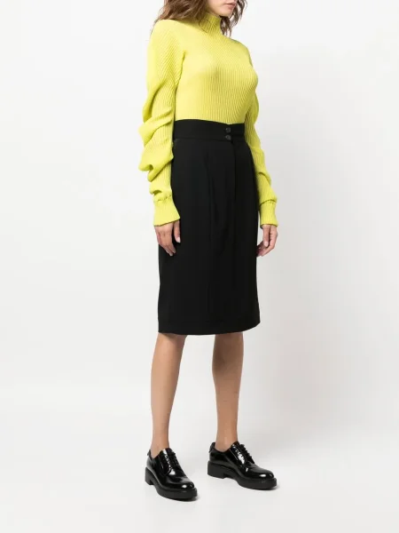 Plisované plisované sukně Chanel Pre-owned černé