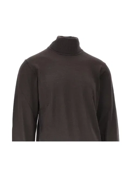 Sweter z golfem Emporio Armani wełniany do golfa brązowy