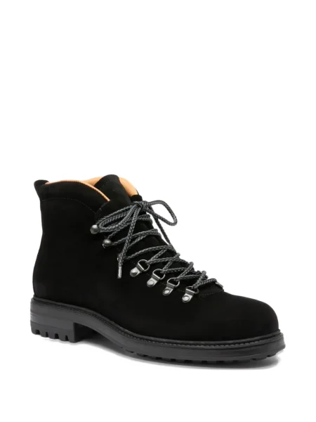 Botine Officine Creative cu șireturi din piele negru