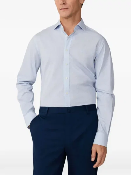 Cămașă Hackett London cu imagine cu imprimeu geometric albastru