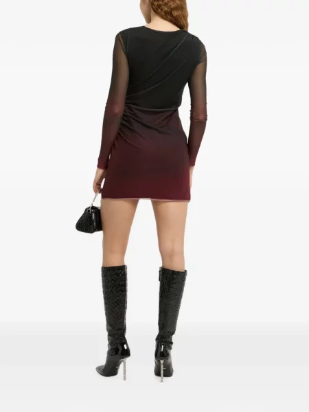 Rochie mini Gcds cu volane din tul negru