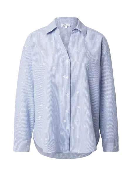 S.Oliver Bluză albastru deschis alb