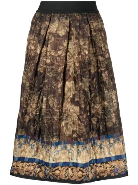 Fusta plisata Pierre-louis Mascia cu imagine plisată până la genunchi maro