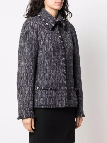 Jednořadá bunda Chanel Pre-owned modrá