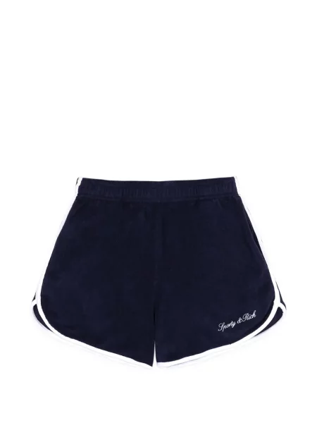 Pantaloni scurți Sporty & Rich cu broderie albastru