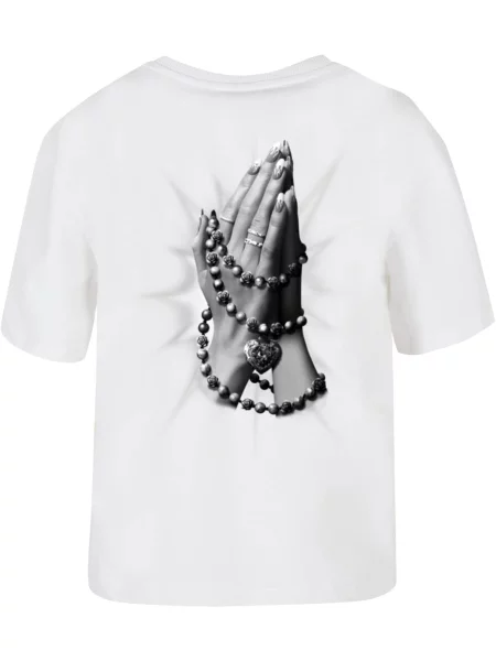 Miss Tee Póló Praying Hands szürke / fekete fehér