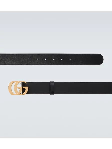 Cu centură curea Gucci din piele negru