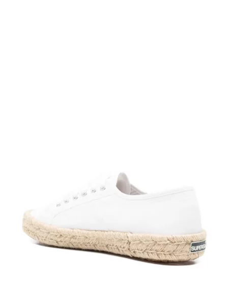 Sneakers Superga με κορδόνια με δαντέλα πλεγμένο λευκό