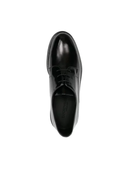 Derby Emporio Armani skórzany wiązany czarny
