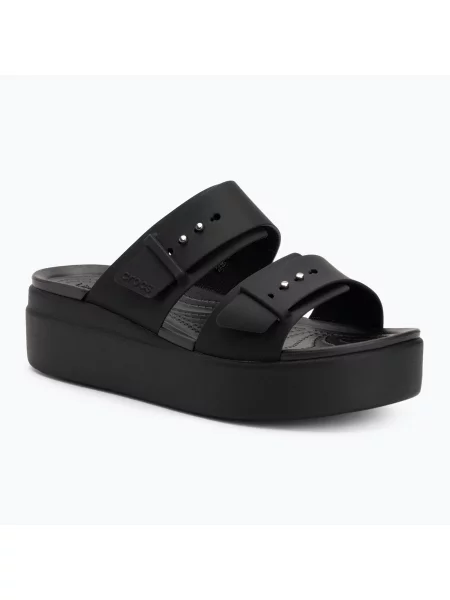 Klapki Crocs Brooklyn Low Wedge black czarne