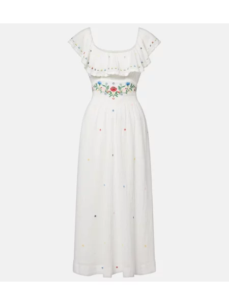 Rochie midi Rixo până la genunchi de costum alb