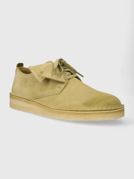 Σουέτ κλειστά παπούτσια Clarks Originals Coal London μπεζ