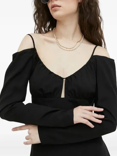 Rochie midi Samsøe Samsøe până la genunchi de costum negru