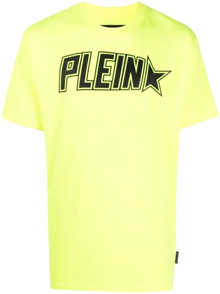 Tricou Philipp Plein cu imagine scurt galben