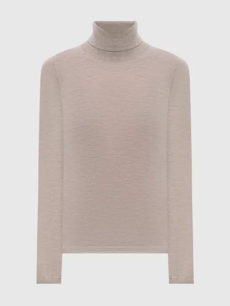 Гольф з кашеміру та шовку Brunello Cucinelli бежевий