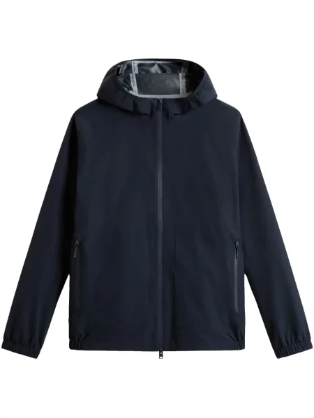 Geacă Woolrich cu glugă albastru