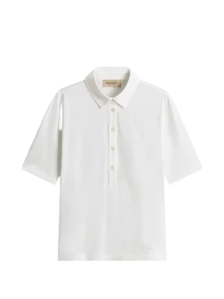 Tricou polo Woolrich cu imagine alb