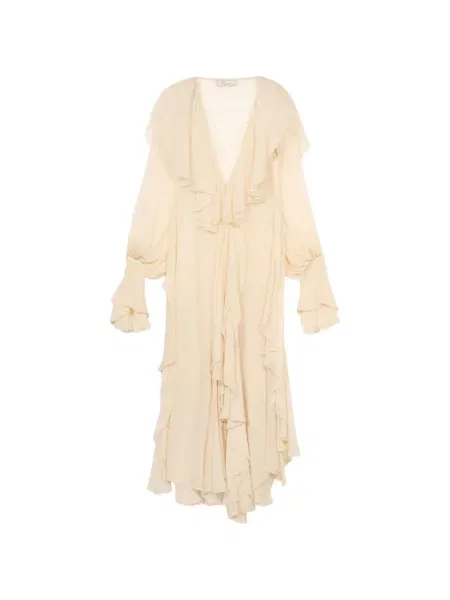 Rochie maxi Blumarine cu decolteu în V cu volane