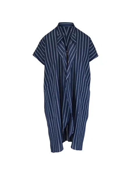 Sukienka midi Zero + Maria Cornejo w paski do kolan garniturowa niebieska