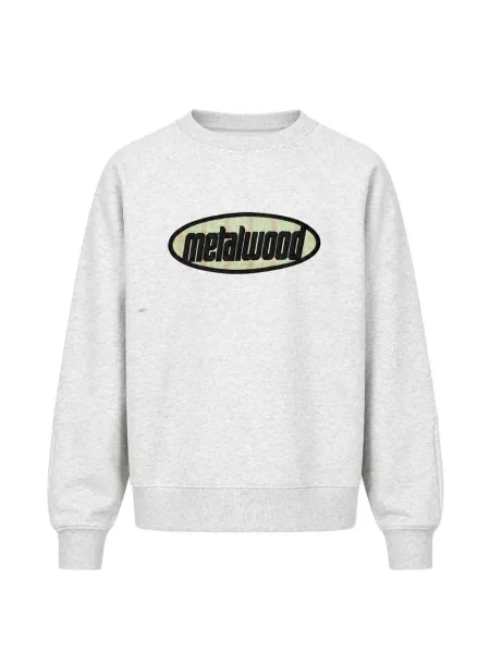 Pulover Metalwood Studio cu autograf gri