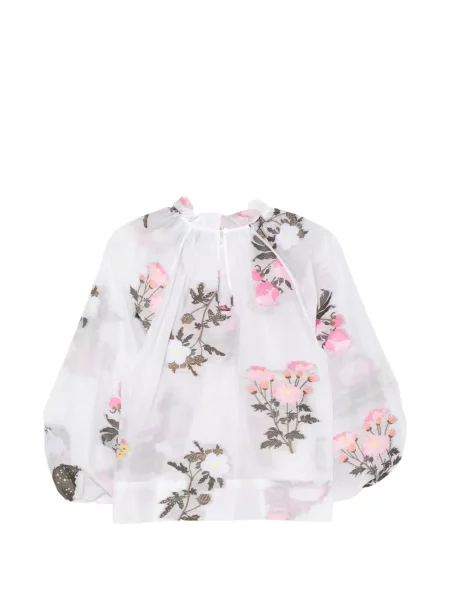 Bluză Cynthia Rowley cu model floral alb