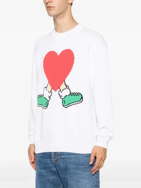 Sweter Moschino w serca biały