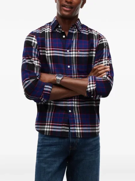 Cămașă Tommy Hilfiger în carouri albastru