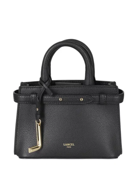 Кожена шопинг чанта Lancel черно