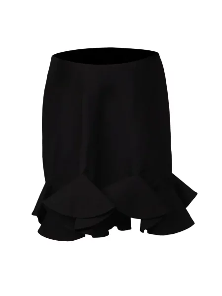 Fustă Valentino Garavani cu volane negru